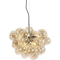 Qazqa Pendelleuchte Uvas, ohne Leuchtmittel, Warmweiß, QAZQA Hängeleuchte, g9, Gold, Glas, Art Deco