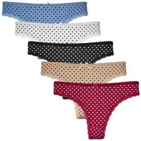 Rungassi Boxershorts 5er Set Tanga String Tangaslip Damen Unterwäsche einfarbig 818 Größe: