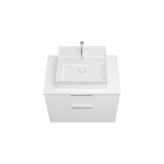 Burgbad Keramik Waschtisch-Set Eqio Weiß Matt/Alpinweiss, SGUP080F6014C0001 SGUP080F6014C0001