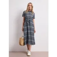STREET ONE Midikleid Sommerkleid mit Zick-Zack-Muster