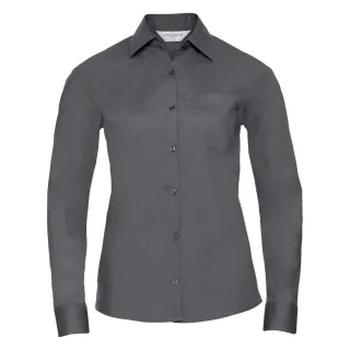 Russell Collection - Formelles Hemd Pflegeleicht für Damen Langärmlig (Grau)