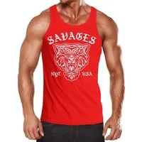 Neverless Tanktop Herren Tank-Top Tiger Vintage Print Muskelshirt Muscle Shirt mit Print