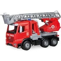 Lena® Spielzeug-Auto Worxx Feuerwehrauto - Mercedes-Benz Arocs (49cm), mit ausfahrbarer Leiter, Wassertank und funktionierender Wasserpritze