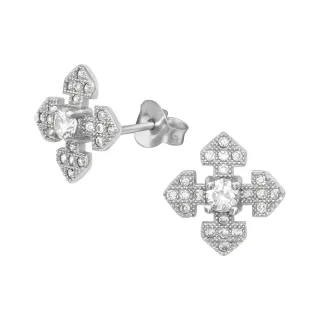 Kreuz Ohrringe aus 925 Silber