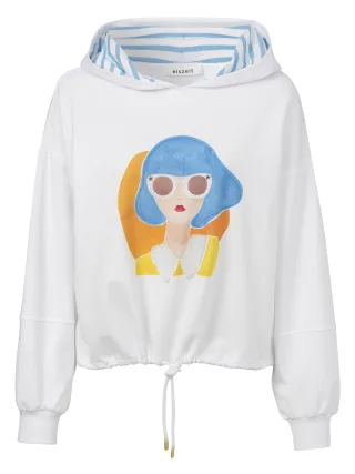 eiszeit - Sweatshirt Kapuze 1/1 Arm Motiv white multicolor - Gr. - 50
