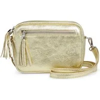 Caspar Umhängetasche Kleine Damen Crossbody Bag Leder Tasche - CLASSIC LINE - Modell No.818, leicht, elegant & unempfindlich - 100% Echtleder - Handmade in Italy