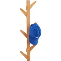 relaxdays Wandgarderobe Bambus 6 Hake, natur