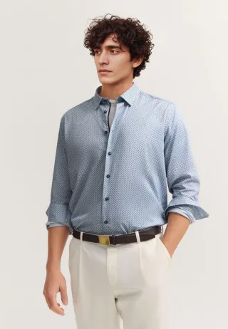 Bugatti Herren Hemd mit Under-Button-Down Kragen