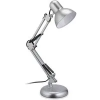relaxdays Schreibtischlampe Retro Schreibtischlampe silber