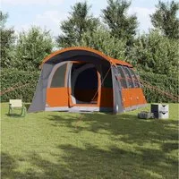 furnicato Faltzelt Familienzelt 576x325x213 cm Grau-Orange, (1 tlg)