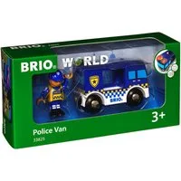 BRIO® Spielzeugeisenbahn-Lokomotive World Fahrzeug Polizeiwagen mit Licht und Sound 2 Teile 33825