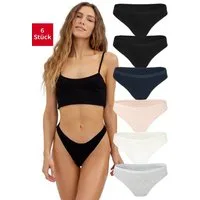 Fabio Farini String Damen Unterhosen - Frauen Tanga aus Baumwolle (Packung, 6-St) im sportlichen Schnitt