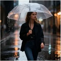 shop'n smile ideoon Stockregenschirm Transparenter Regenschirm mit Automatik, 85 cm Durchmesser, Transparenter Glockenschirm für Damen & Herren