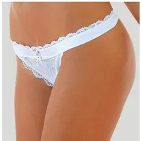 LASCANA String Premium Dessous aus zarter Spitze mit feiner Zierschleife und Accessoire
