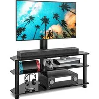 Rfiver TV-Ständer Glas TV Ständer / Fernsehtisch für 32-70 Zoll Fernseher, Max. 40KG, (bis 70 Zoll, 1-tlg., 3 Regale aus gehärtetem Glas, VESA 600x400mm)