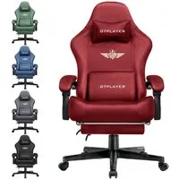 GTPLAYER Gaming-Stuhl Atmungsaktiver Bürostuhl, ergonomisch Hochwertiger - Stoff/Kunstleder, 160° Verstellbare Rückenlehne und ausziehbare Fußstütze