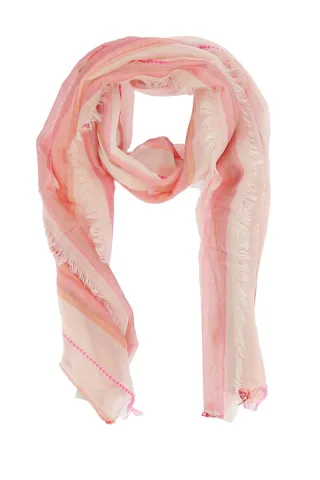 signe nature - Leichter Schal mit stilvollem Streifenmuster pink - Gr. - OS