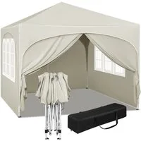 Woltu Faltpavillon, mit 4 Seitenteilen, 3x3 m, mit 4 Seitenwänden, höhenverstellbar