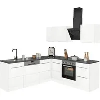 KOCHSTATION Winkelküche KS-Brindisi, Stellbreite 220/220 cm, wahlweise mit E-Geräten, mit MDF-Fronten