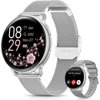 FOSMET 2026 Neue Smartwatch Damen,1.27" AMOLED,Bluetooth-Anruffunktion Smartwatch (3.23 cm) Pulsuhr,Schlafmonitor,SpO2, Watch, Sportuhr, Fitnessuhr Damen, IP68/mit Herzfrequenz/SpO2/Blutdruck/Schlafüberwachungsfunktion
