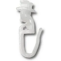 nodeko Gardinenhaken 100 Gleiter mit Faltenhaken zum Eindrehen für Vorhangschienen, Passend für Vorhangschienen und Gardinenschienen mit einer Laufbreite von 5,6 mm bis 6,3 mm, (Beutel á 100 Stück, 100-St., 100 Gleiter mit Faltenhaken), Einfaches Ein