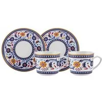 Karaca Kaffeeservice Linden 2 Personen Kaffeetassen Set 80 ml, 2 Personen
