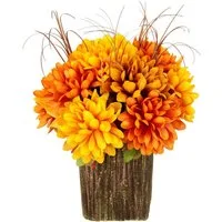 Kunstblume Chrysanthemen im Topf Chrysantheme, I.GE.A., Höhe 27 cm, Herbstgesteck Herbstliche Blumen Kunstpflanze