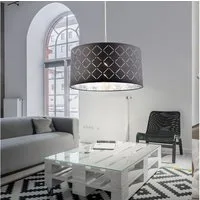 GLOBO LIGHTING Hängeleuchte, Leuchtmittel nicht inklusive, Hängelampe Deckenleuchte Wohnzimmer Stoffschirm hängend Pendelleuchte