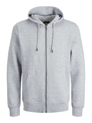JACK&JONES - JJEBRADLEY SWEAT ZIP HOOD NOOS PLS light grey melange