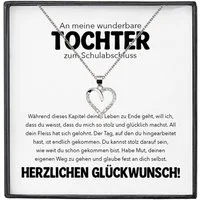 22Feels Schmuckset Tochter Schulabschluss Geschenk Mädchen Schmuck Abitur Abifeier (inkl. Geschenktasche, Karte(n), Poliertuch, Beutel), Silber 925/000, Karte Made In Germany