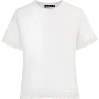 SUBLEVEL T-Shirt Damen Baumwollshirt mit Spitze elastisch, Basic