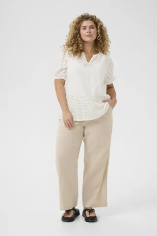 Kurzarm-Bluse Regular fit Chalk white