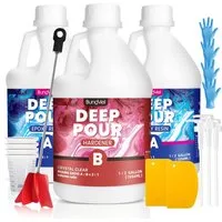 Bundviel Epoxidharz 5682ml Tiefguß Epoxidharz Set 2:1 Transparent Epoxid Harz Mit Härter, Dickschicht bis zu 6 cm in einem Guß