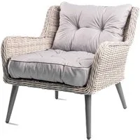 TexDeko Stuhlkissen Loungekissen 2-tlg. Set Gartenpolster für Rattanmöbel, UV-Beständig, Wasserabweisend mit Anti-Rutsch Boden