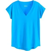 Next T-Shirt T-Shirt mit V-Ausschnitt und angesetzten Ärmeln (1-tlg)