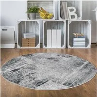 Andiamo Teppich Luna, rund, Höhe: 7 mm, Kurzflor, modernes Design, meliert, Wohnzimmer, Schlafzimmer