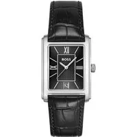 BOSS Quarzuhr PRINCIPLE DRESS 1514277, Armbanduhr, Damenuhr, Herrenuhr, Lederarmband, analog, Tag