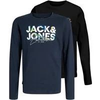 Jack & Jones Junior Langarmshirt JJGEPLAS TEE LS CREW NECK 2PK MP JNR (Packung, 2-tlg) Baumwolle