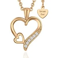 LOVENEST Herzkette Halskette Damen Silber 925 / Gold vergoldet mit Herz-Anhänger Zirkonia (Silberkette Anhänger Geschenke für Frauen Valentinstag Frau Freundin, Geschenkset Damenkette Weihnachten Set), Schmuck "Ich liebe Dich" zum Hochzeitstag, Gebur
