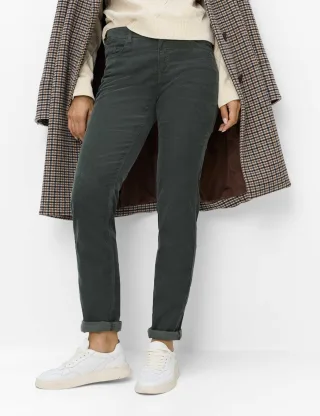 Brax Damen Cordhose Style CAROLA DEEP FOREST, dunkelgrün, Gr. 44L