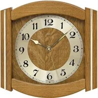 AMS Funkwanduhr F5822/4 (Quarz,Holz,Glas,Eiche,Wohnzimmer,Esszimmer,Küche,Made in Germany,Flur)