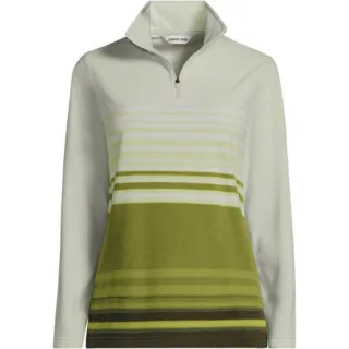 Fleecepullover mit Zipper, Damen,  Grün, Polyester, by Lands' End