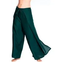 PANASIAM Palazzohose Hosenrock Damen aus leichter Viskose - elegante weite Palazzo Hose Wickelhose einfarbig - gerader Schnitt - luftige Sommerhose Boho Stil