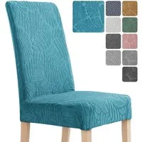 Simloveve Stuhlhusse Stretch Stuhlbezug mit Gummiband Abnehmbar, waschbar, Sitzflächenhusse in gemusterter Dekoration für Bankett,Küche,Party