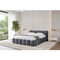 ALTDECOR Polsterbett LEYA-v1 (Polsterbett mit Bettkasten und Lattenrost, Boxbett mit Matratze), Doppelbett mit Stauraum, Bett mit Kopfteil