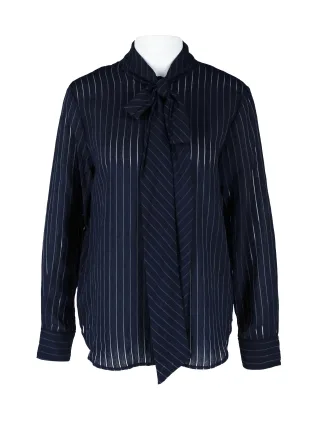 MANGO - BLUSE CORBAT, NAVY - Gr. - XS