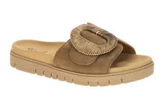 Gabor 83.742 Damen Pantoletten in Braun peanut mit Komfort Fu?bett