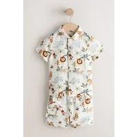 Next Shirt & Shorts Doppellagiges Kurzarmhemd und Shorts im Set (2-tlg)