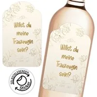 TOBJA Aufkleber Flaschenetikett Willst du mein Trauzeugin sein? Hochzeit Geschenk, Trauzeugin Geschenk Frau Sticker Aufkleber