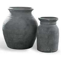 Mirabeau Tischvase Vase 2er Set Molduc antikgrau